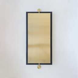 Vorso??? Wall Attached Rotating Rectangular Mirror With Brushed Brass Backing - thumbnail 3