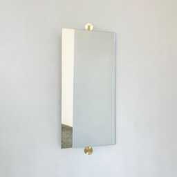 Vorso??? Wall Attached Rotating Rectangular Mirror With Brushed Brass Backing