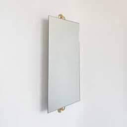 Vorso??? Wall Attached Rotating Rectangular Mirror With Brushed Brass Backing - thumbnail 2