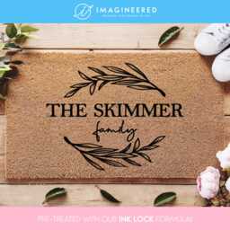 Custom Home Decor - Floral Vine Family Name Doormat Welcome Mat Personalized Housewarming Gift - thumbnail 1