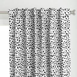 Black Curtain Panel - White Spots Dots Abstract Geometric Dalmation Dog Custom Dalmatian By Littlesmilemakers - thumbnail 1