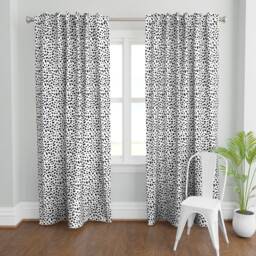 Black Curtain Panel - White Spots Dots Abstract Geometric Dalmation Dog Custom Dalmatian By Littlesmilemakers - thumbnail 2