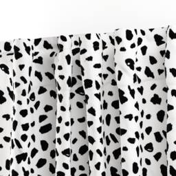 Black Curtain Panel - White Spots Dots Abstract Geometric Dalmation Dog Custom Dalmatian By Littlesmilemakers - thumbnail 3