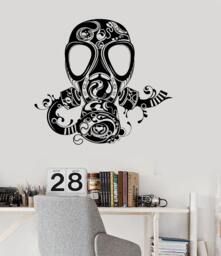 Wall Vinyl Decal Gas Mask Abstract Modern Cool Decor 2333Di - thumbnail 1