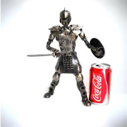 Gladiator Metal Sculpture, Handmade Recycled Steel Art, Warrior Figurine, Collectible Sculpture Gift - thumbnail 1