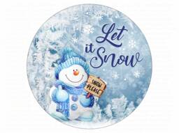 Let It Snow Wreath Sign, Christmas Snowman Merry Xmas Wreath, Metal Sign UK - thumbnail 1