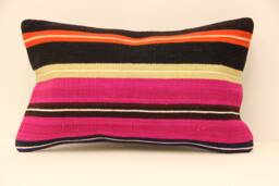 12x20 Turkish Kilim Lumbar Pillow Boho Pillow Bohemian Cover Armchair Case 4Oef-55 - thumbnail 1