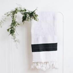 Organic Berber Blanket - Handmade Pom Blanket Tassel Throw Moroccan Bedroom Gift - thumbnail 2