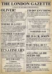 Oliver Musical Poster - Newspaper Style, Broadway West End Art - thumbnail 1