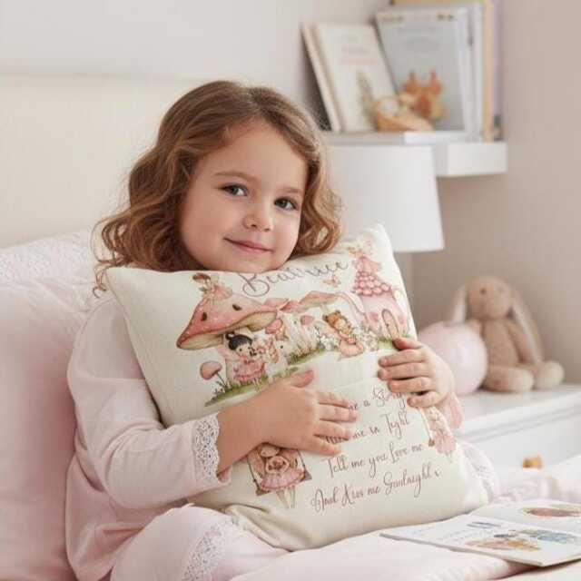 Personalised Pink Fairy Book Pocket Pillow - Custom Name Cushion -Bedroom D??cor Storytime Gift - Lovers - image 1