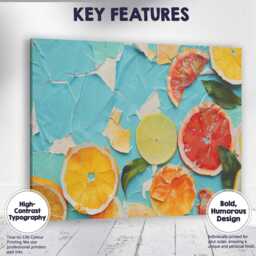 Abstract Cracked Citrus Collage Mixed Fruit Canvas Wall Art Print Decor Picture Ready To Hang - thumbnail 1