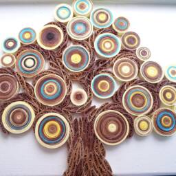 Quilled Paper Tree Wall Art Modern Abstract Home Decor - thumbnail 3