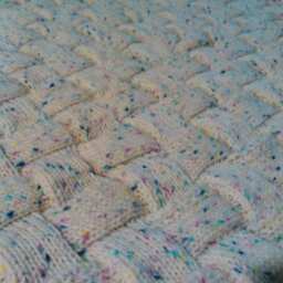 Multicolored Handmade Hand Knitted Entrelac Worsted Weight Baby Blanket, Afghan Or Lap Blanket Made With Soft Acrylic Yarn - thumbnail 4