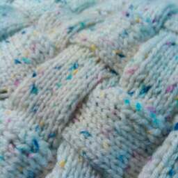 Multicolored Handmade Hand Knitted Entrelac Worsted Weight Baby Blanket, Afghan Or Lap Blanket Made With Soft Acrylic Yarn - thumbnail 2