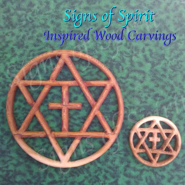 Encircled Messianic Star Wood Carving Home Decor For Jewish Christian Families, Of David With Cross Wall Hanging - image 1