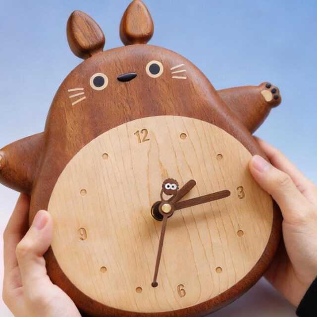 Totoro Wooden Wall Clock, Swinging Tail Pendulum Studio Ghibli Inspired Nursery Decor, Fan Gift, Gift For Kids - image 1