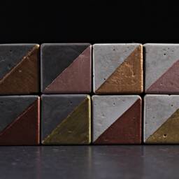 Brutalist Concrete Pen & Pencil Holder, Charcoal Copper Office Desk Organizer - Volcano Collection - thumbnail 3
