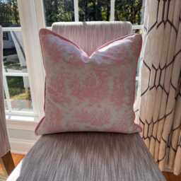 Pink & White Toile Pillow Cover Baby Girl Nursery Throw Pillows Decorative Choose Size - thumbnail 4