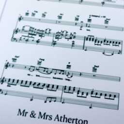 Wedding First Dance Song Sheet Music Print On Cotton Fabric For 2nd Anniversary Gift - thumbnail 3