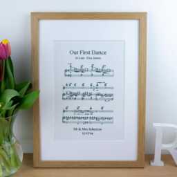 Wedding First Dance Song Sheet Music Print On Cotton Fabric For 2nd Anniversary Gift - thumbnail 2