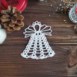 Hand Crocheted Cotton Angel Christmas Tree Ornament, Made To Order