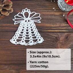Hand Crocheted Cotton Angel Christmas Tree Ornament, Made To Order - thumbnail 2