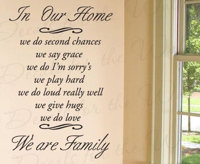 In Our Home We Do Second Chance Say Grace Im Sorrys Love Family Wall Decal Quote Vinyl Sticker Art Lettering Decor Decoration F70 - image 1