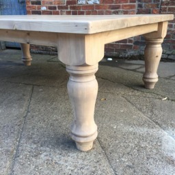 Extra Large 10 - 12 Seater Farmhouse Dining Table. Chatsworth Thick Solid Rustic Pine Wood Top. 8Ft X 5Ft With Weathered Wood Finish - thumbnail 3