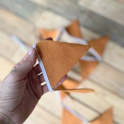 Terracotta Linen Bunting, Nursery Wall Hanging, Flag Decoration For Baby Room - thumbnail 2