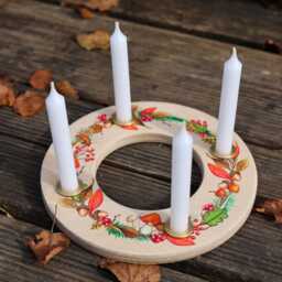 Autumn Candle Holder, Autumn Decorative Holder Decoration, Wooden Fall Decor - thumbnail 2