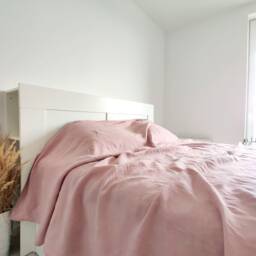 Linen Bedspread For Queen King Twin Beds - Bed Slip Cover Slipcover Top Sheet Bedding - thumbnail 3