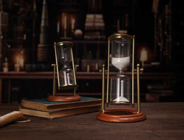 Custom Engraving Vintage Crown Rotatable Hourglass -Wood & Metal Empty Refillable Sand Clock - Wedding Ceremony Unity Anniversary Gift - image 1