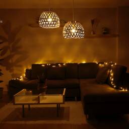 Handmade Woven Bamboo Pendant Light, Bohemian Decor, Thailand - thumbnail 3