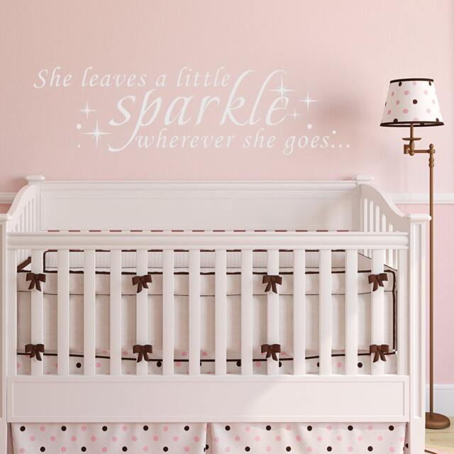 She Leaves A Little Sparkle Wherever She Goes, Sparkle Vinyl Wall Art Decal Sticker For Girls Nursery Bedroom Playroom - 128 - image 1