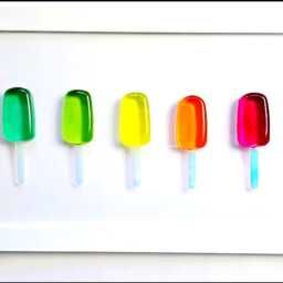 Colourful Rainbow Popsicle Resin Wall Art 7 3D Framed Lollies Ice Pop Decor - thumbnail 2