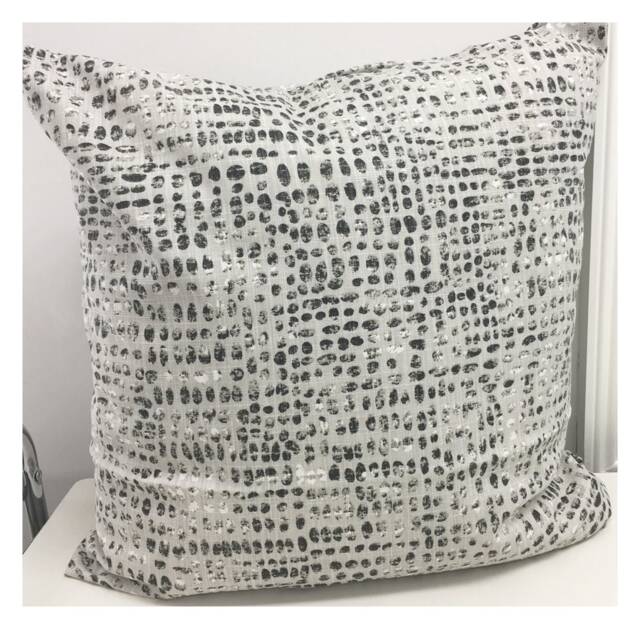 Gray Pillow Cover Zipper Closure Black Euro Shams Blue Pillow Cover. Lumbar Slub Canvas Linen Look 22x22 24x24 26x26 - image 1