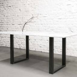Lima Marble Dining Table With Solid Steel Legs. An Iconic Design Piece - thumbnail 4