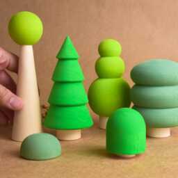 Wooden Christmas Trees Set, Holiday Tabletop Forest Figurines, Handcrafted Natural Solid Wood, Home Decor, Unique Handmade Gift - thumbnail 4