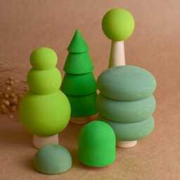 Wooden Christmas Trees Set, Holiday Tabletop Forest Figurines, Handcrafted Natural Solid Wood, Home Decor, Unique Handmade Gift - thumbnail 2