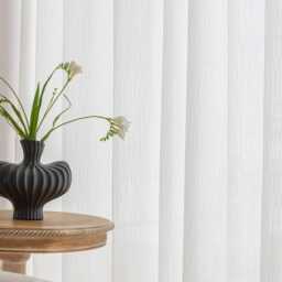 2 Colours Custom Curtain Linen Look Polyester For Living Room - thumbnail 3