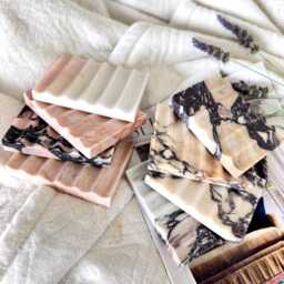 Modern Sculptural Accents Fluted Marble Coaster, Soap Dish & Candle Stand - thumbnail 3