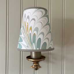 Hand Marbled Caram - Handmade, Candle Clip Lampshade For Wall Lights - thumbnail 3