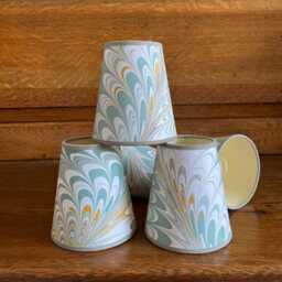 Hand Marbled Caram - Handmade, Candle Clip Lampshade For Wall Lights - thumbnail 2