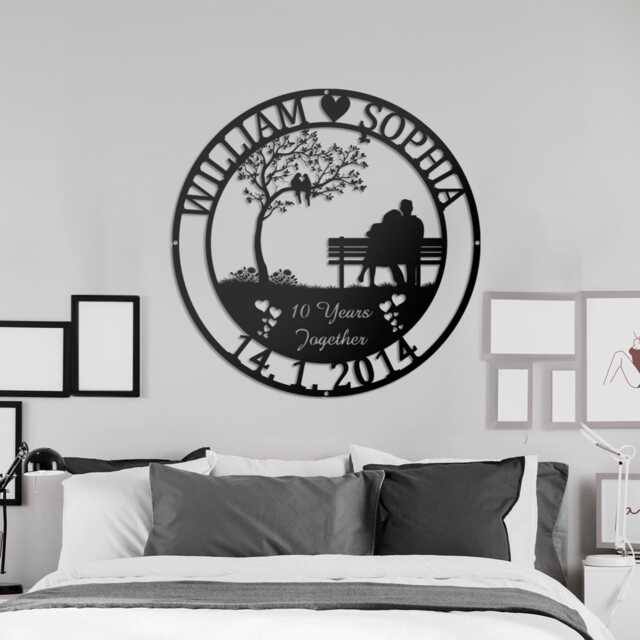 Personalized 50Th Anniversary Gift For Parents, Custom 50 Year Sign, Ruby Gift, Wedding Metal Wall Art - image 1