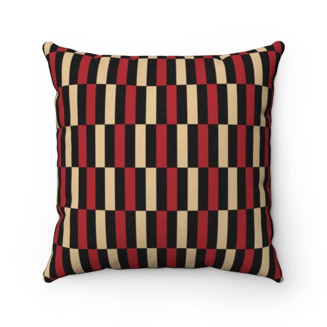 Inca Red & Black Pillow Ancient Peruvian Weaving Pattern - image 1