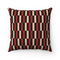 Inca Red & Black Pillow Ancient Peruvian Weaving Pattern - thumbnail 1