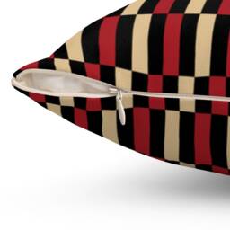 Inca Red & Black Pillow Ancient Peruvian Weaving Pattern - thumbnail 3