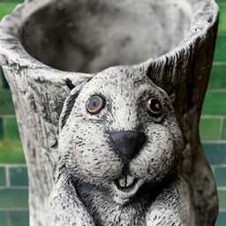 Concrete Rabbit With Flower Pot Decor Cement Bunny Plant Stand Garden Planter Statue Stone - thumbnail 3