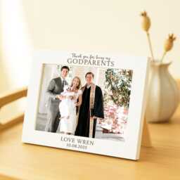 Godparent Photo Frame, Personalised White Picture 6x4 5x7 8x6 Photograph Sizes - thumbnail 2