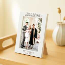 Godparent Photo Frame, Personalised White Picture 6x4 5x7 8x6 Photograph Sizes - thumbnail 1